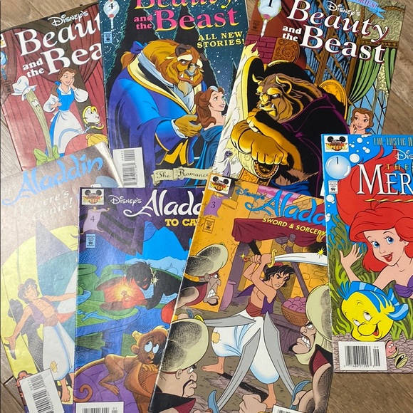 7 book Disney Comic Collection with Vibrant Covers 1997 Beauty and the Beast